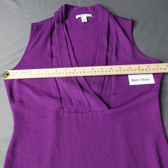 Banana Republic Womans Top 4 Purple Sheer Timeless Corpcore Statement Flowy Y2K - Picture 7 of 11